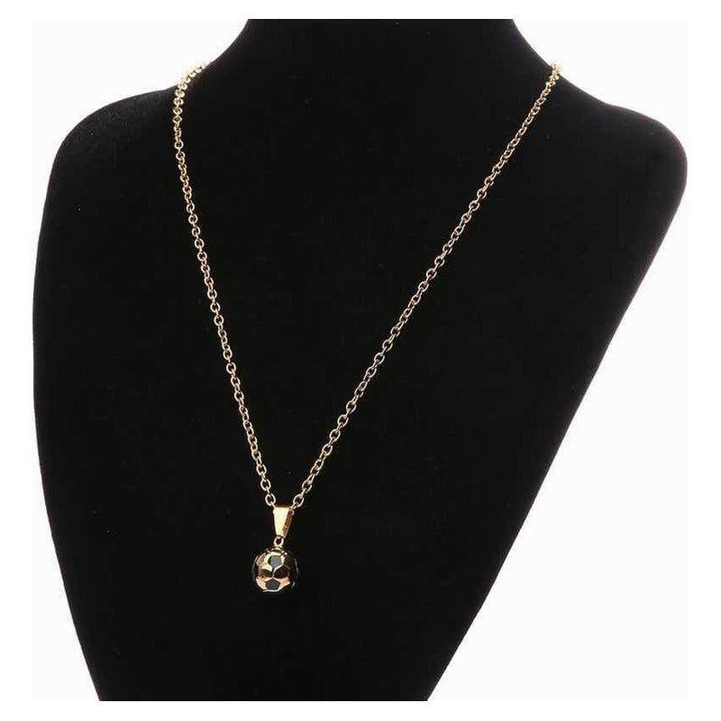 Collar Cadena De Pelota De Futbol, Para Niños Y Adultos Dorado-3
