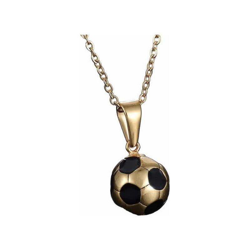 Collar Cadena De Pelota De Futbol, Para Niños Y Adultos Dorado-4