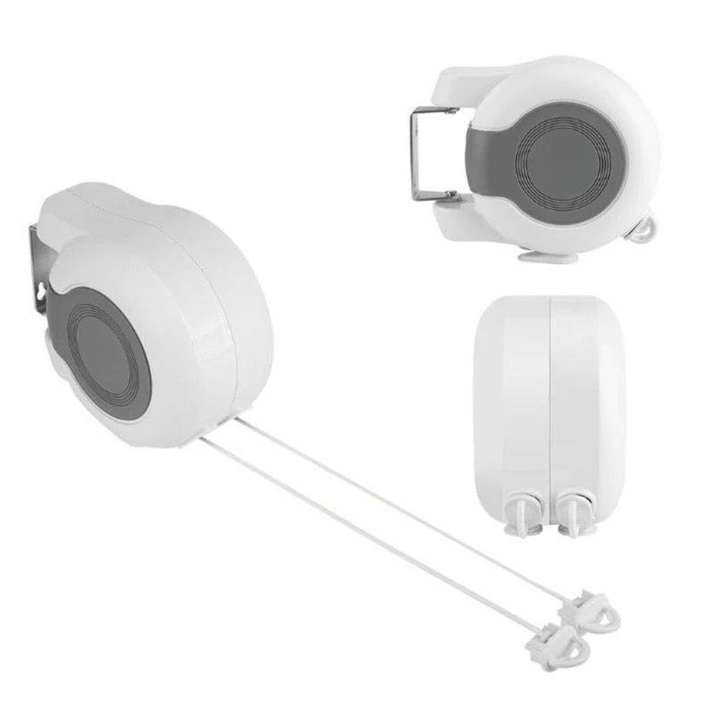 Tendedero Retractil Colgador Ropa Pared Doble Linea Cuerda-3