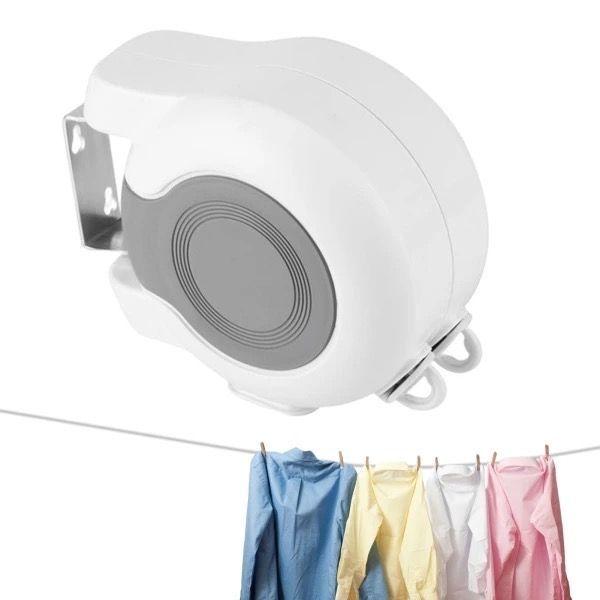 Tendedero Retractil Colgador Ropa Pared Doble Linea Cuerda-5