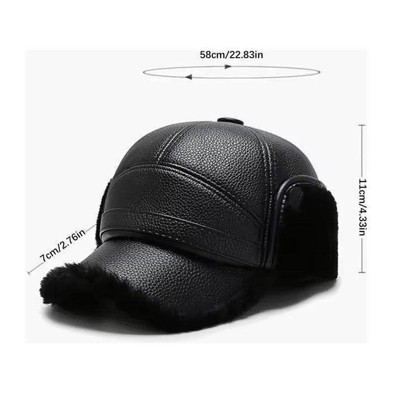 Gorro Sombrero Cuero Y Chiporro, Cálido Para El Invierno-2