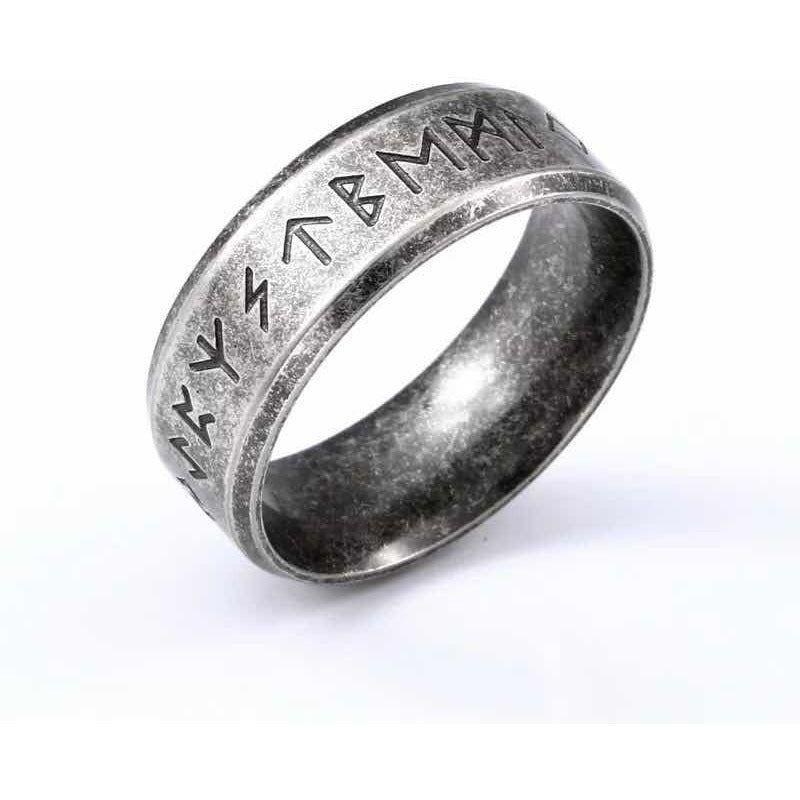 Anillo De Odin Nórdico, Anillo Amuleto Acero Inoxidable Plateado 10-2