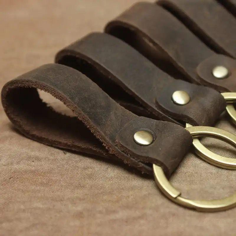 Llavero De Cuero Elegante Retro, Llavero Masculino-2