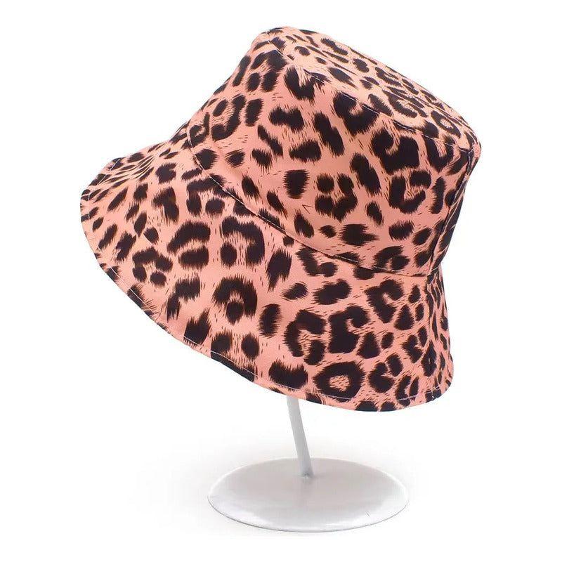 Sombrero Bucket Animal Print Rosa, Bucket Estiloso Mujer Bucket Animal Print Estándar-2