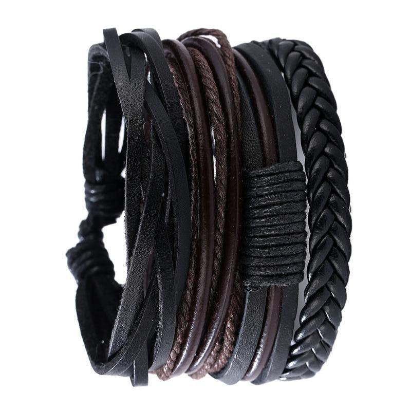 Pulsera Múltiple Eco Cuero Elegante y Juvenil -2