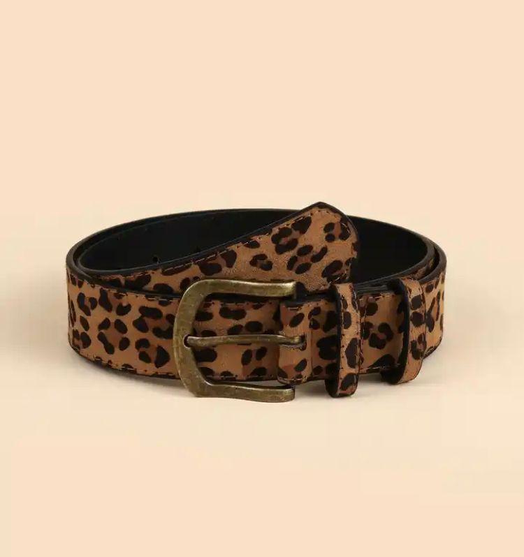 Cinturón Con Estampado De Leopardo Estilo Para Mujer Y Onda.-3