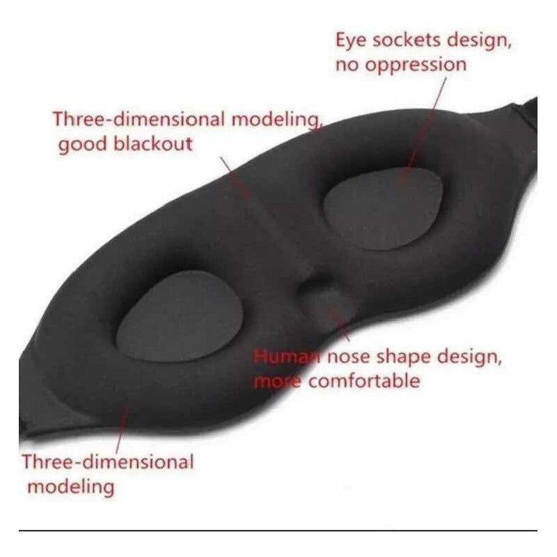 Antifaz Mascara Sueño Ojos 3d Dormir Viajar Avion - Estilo-3