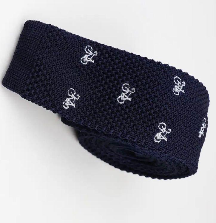 Corbata Tejida Hilo Con Diseño Vintage Bicicletas-1