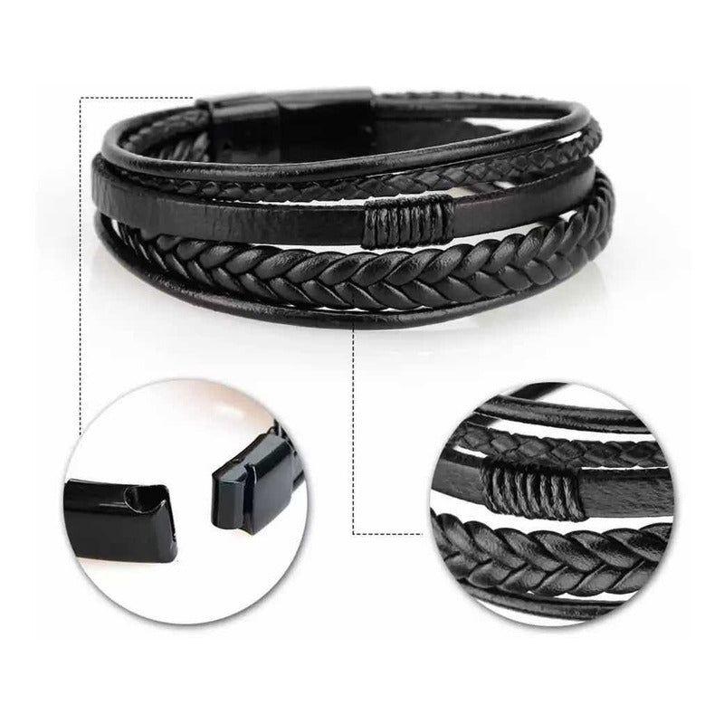 Pulsera Brazalete Cuero Hombre O Mujer Con Cierre Magnético 0 Cm 2.54 Cm-1
