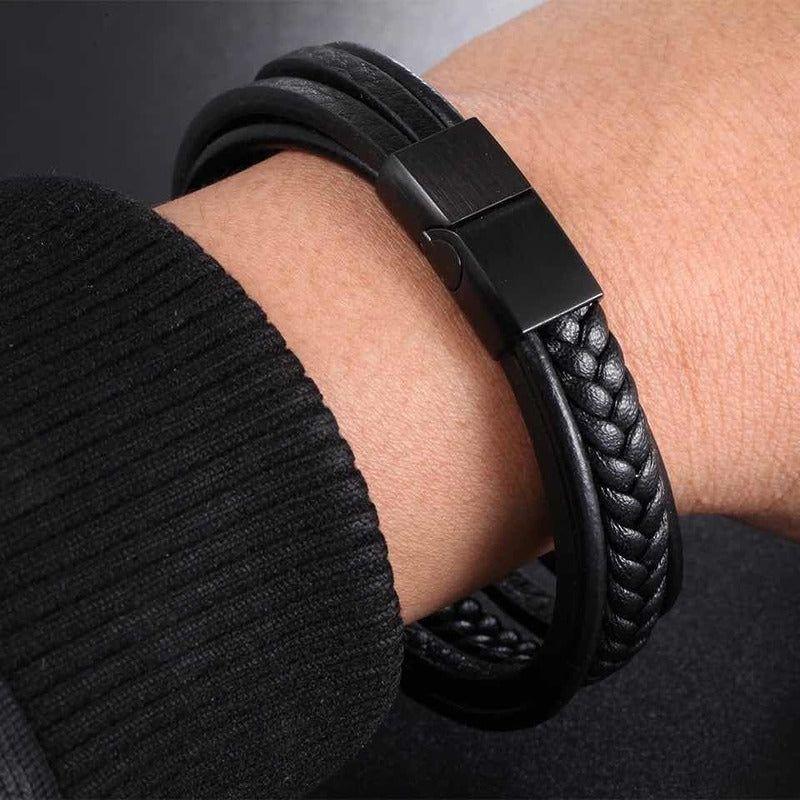 Pulsera Brazalete Cuero Hombre O Mujer Con Cierre Magnético 0 Cm 2.54 Cm-2