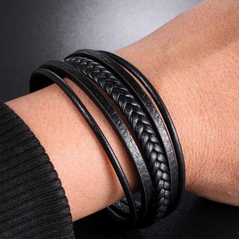Pulsera Brazalete Cuero Hombre O Mujer Con Cierre Magnético 0 Cm 2.54 Cm-3