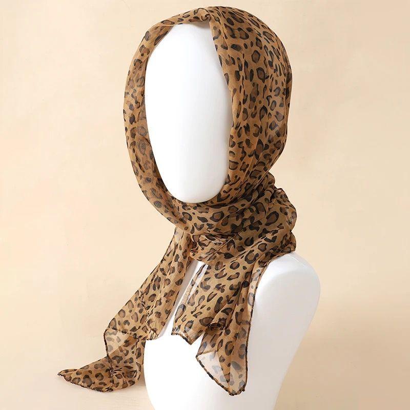 Pañuelo Femenino Elegante Y Bufanda Fresca Diseñó Leopardo-4
