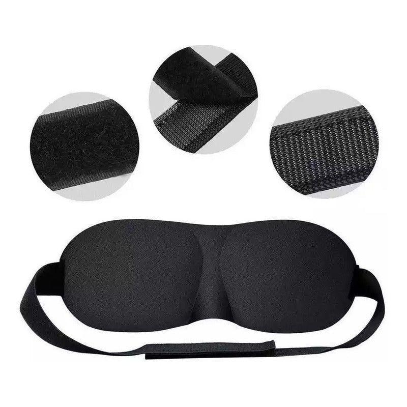 Antifaz Mascara Sueño Ojos 3d Dormir Pack 5 Unidades Negro-2