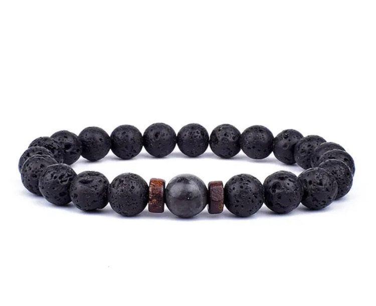 Pulsera Tibetana Piedras Negras -2