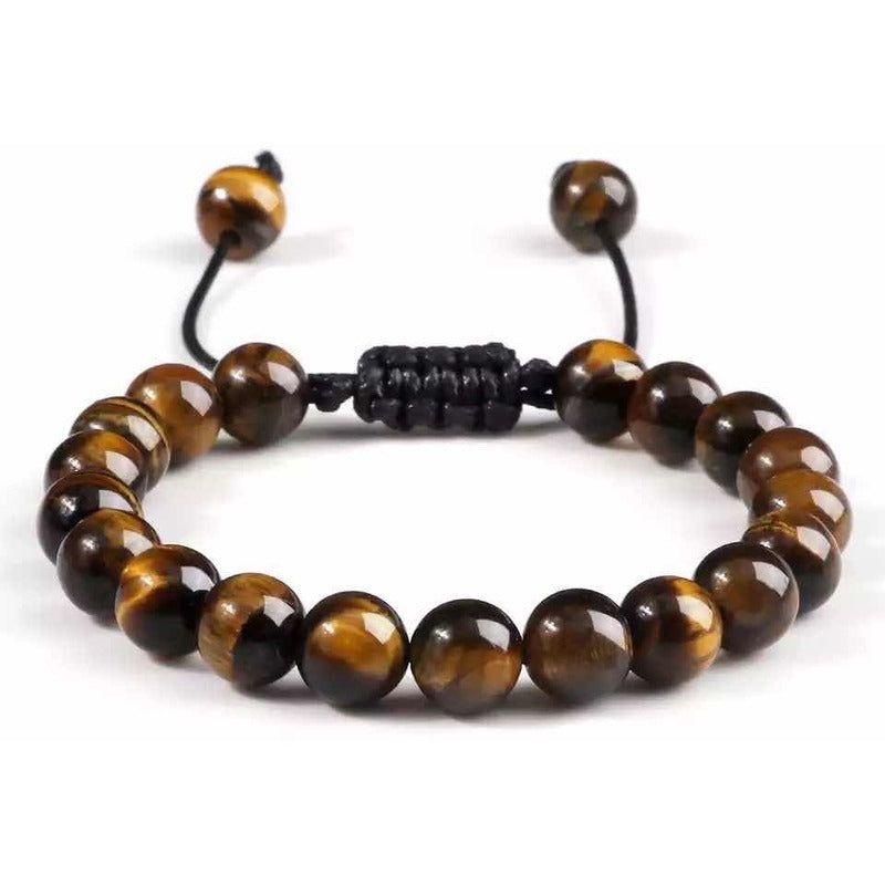 Pulsera De Ojo De Tigre, Pulsera Piedras Ajustable 2.54 Cm-2