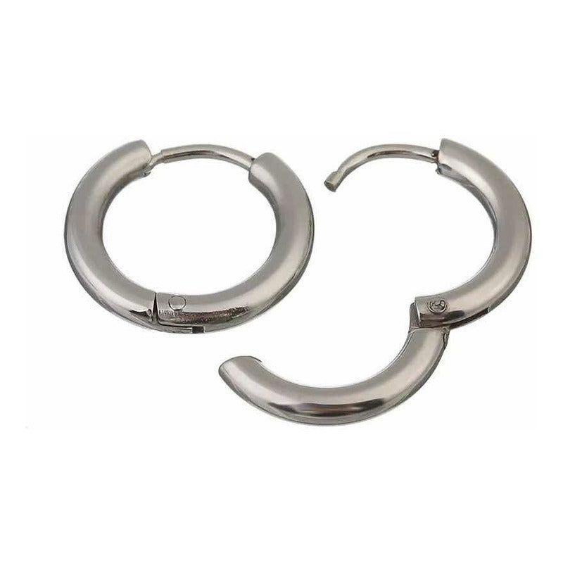 Pack 2 Pares De Aros Tipo Argolla Equivalente A 4 Unidades Gris-2