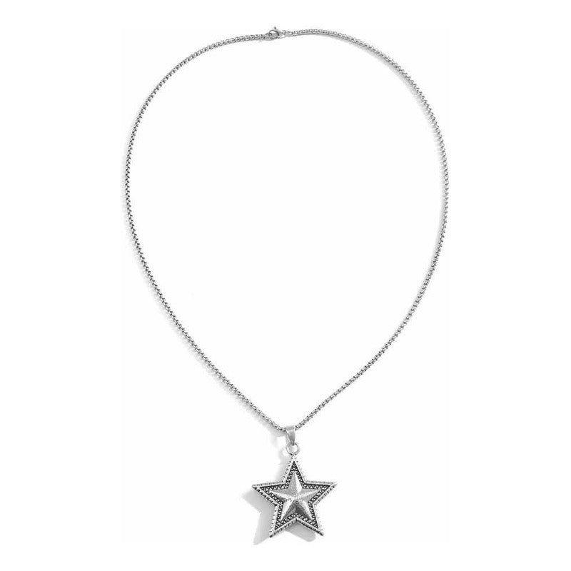 Collar Estrella Robusto Rockero, Collar Estrella Grande Plateado-2