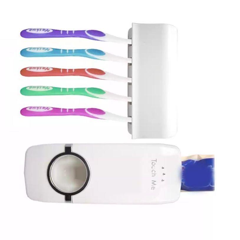 Dispensador Pasta De Dientes Y Porta Cepillos-1
