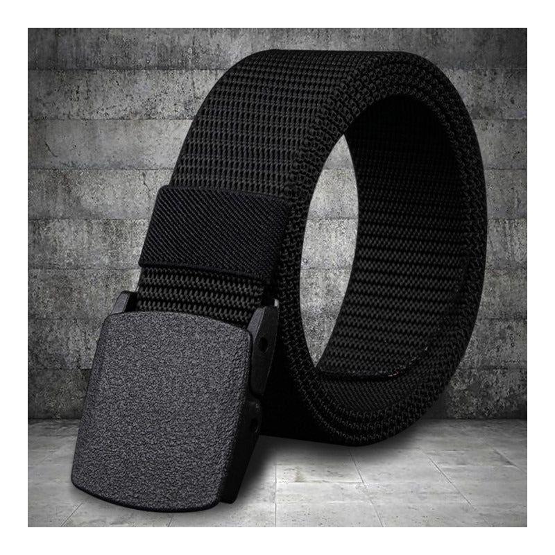 Correa/cinturon Tactico De Nylon Para Hombre Color Negro Talla Estándar-3