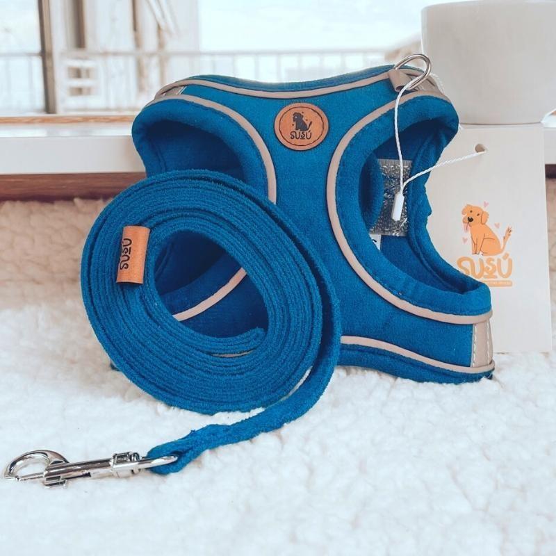 Arnés Susú ® Talla S de terciopelo completo Azul-0