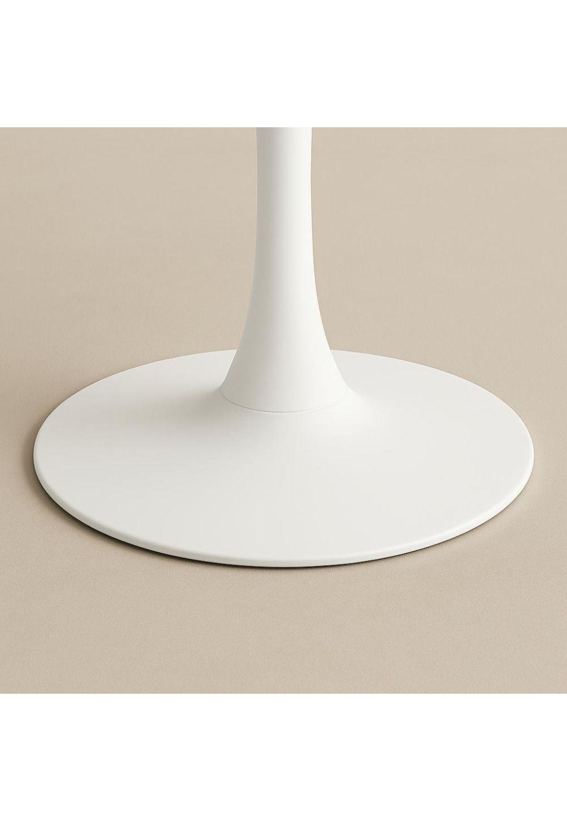 Mesa Tulip Redonda de Cuarzo Calacatta Soft Base Blanco 100cm-2