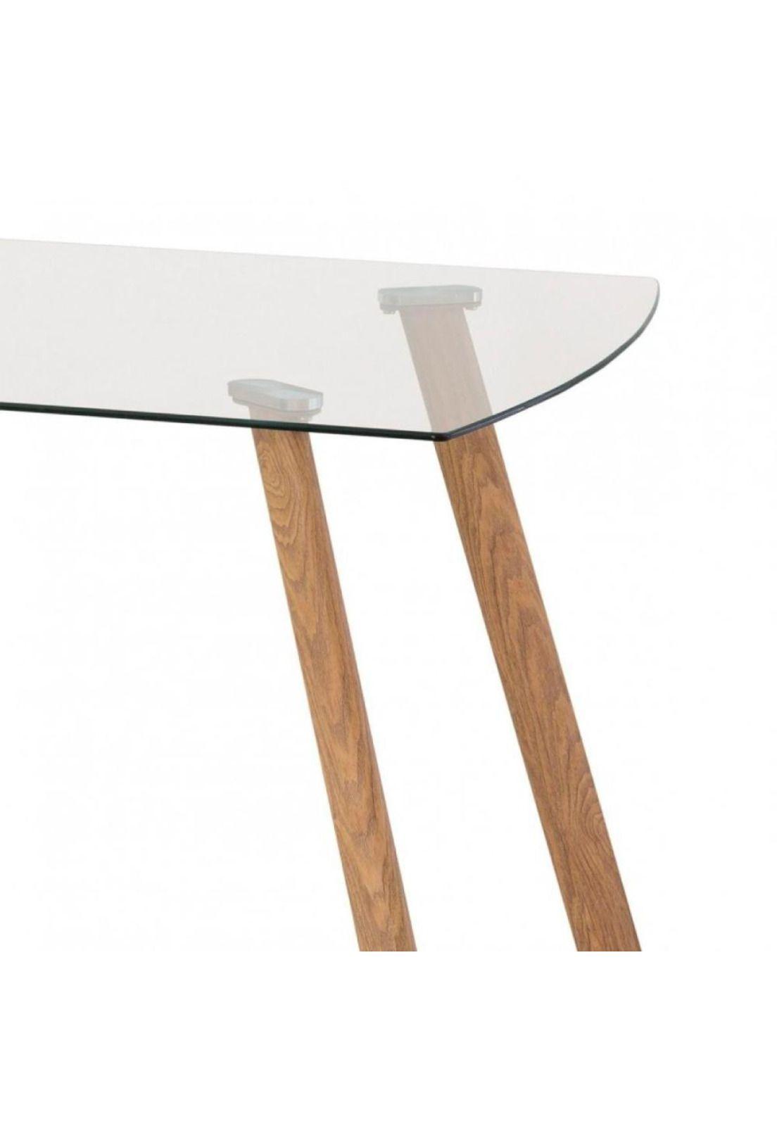 Mesa Nordica Rectangular de Vidrio Laterales Redondeados 150x90cm-2