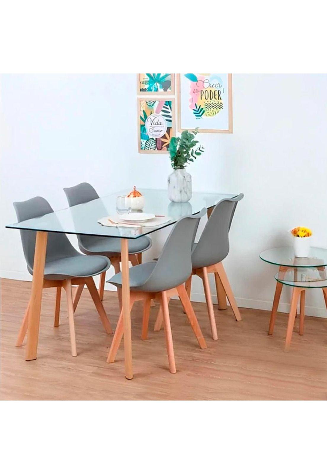 Mesa Nordica Rectangular de Vidrio Laterales Redondeados 150x90cm-3
