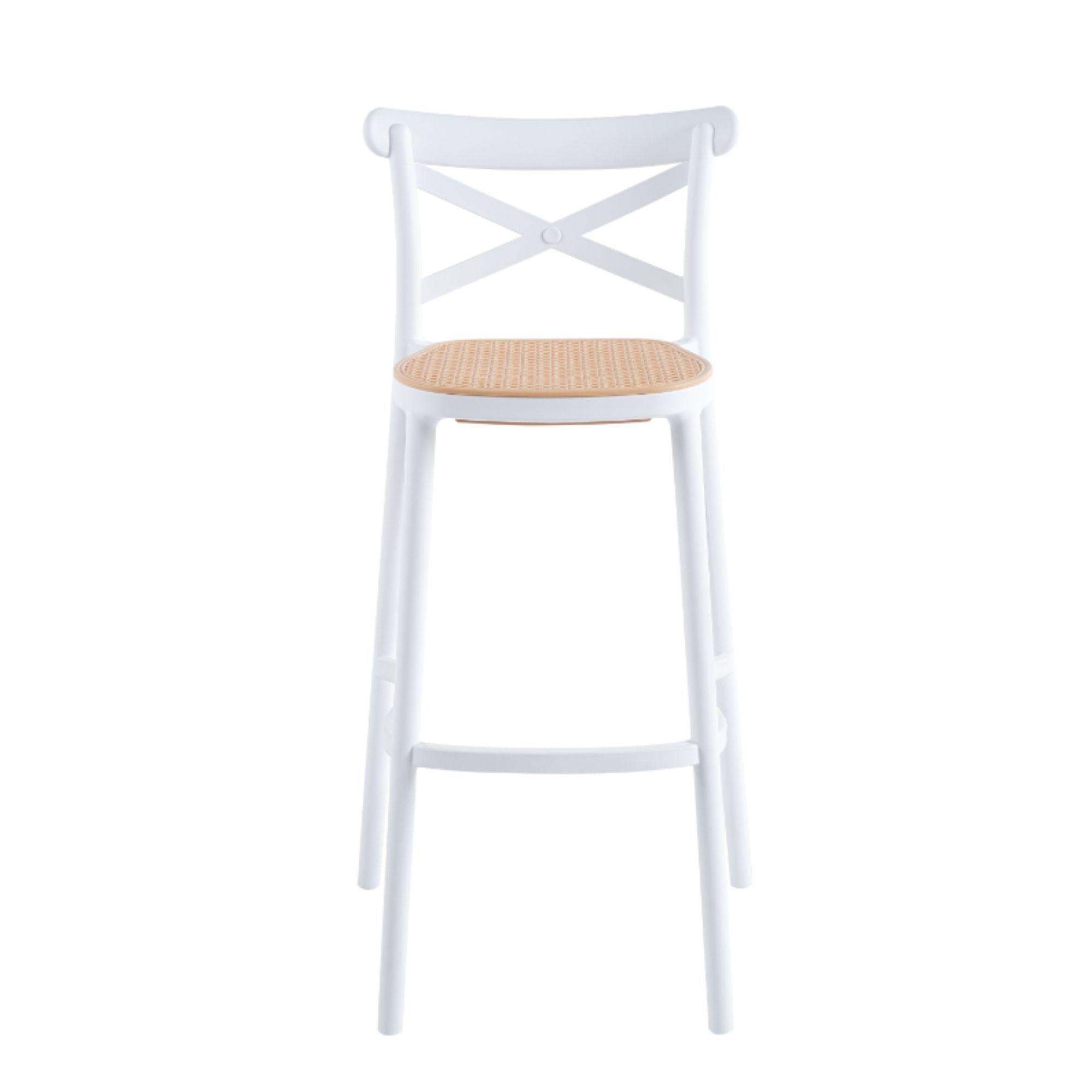 Pack 4 Taburetes Crossback Basic Blanco 76cm -4