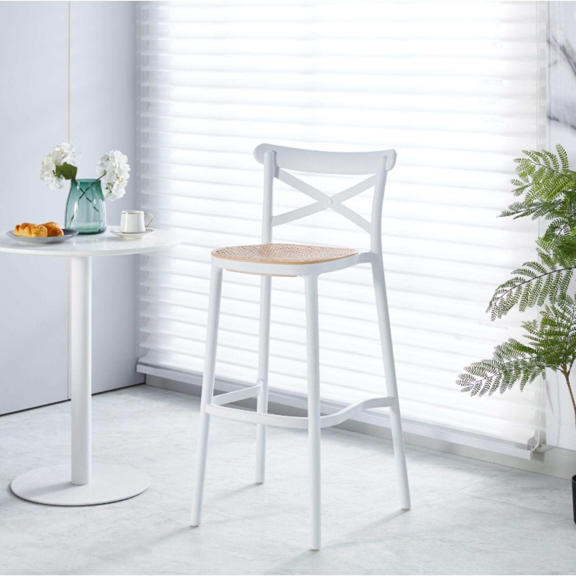 Pack 4 Taburetes Crossback Basic Blanco 76cm -5
