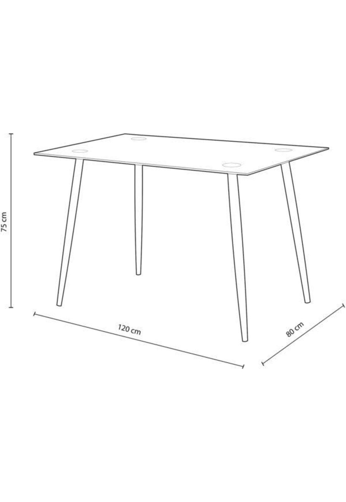 Mesa Eames Rectangular de Vidrio 120X80X75cm-3