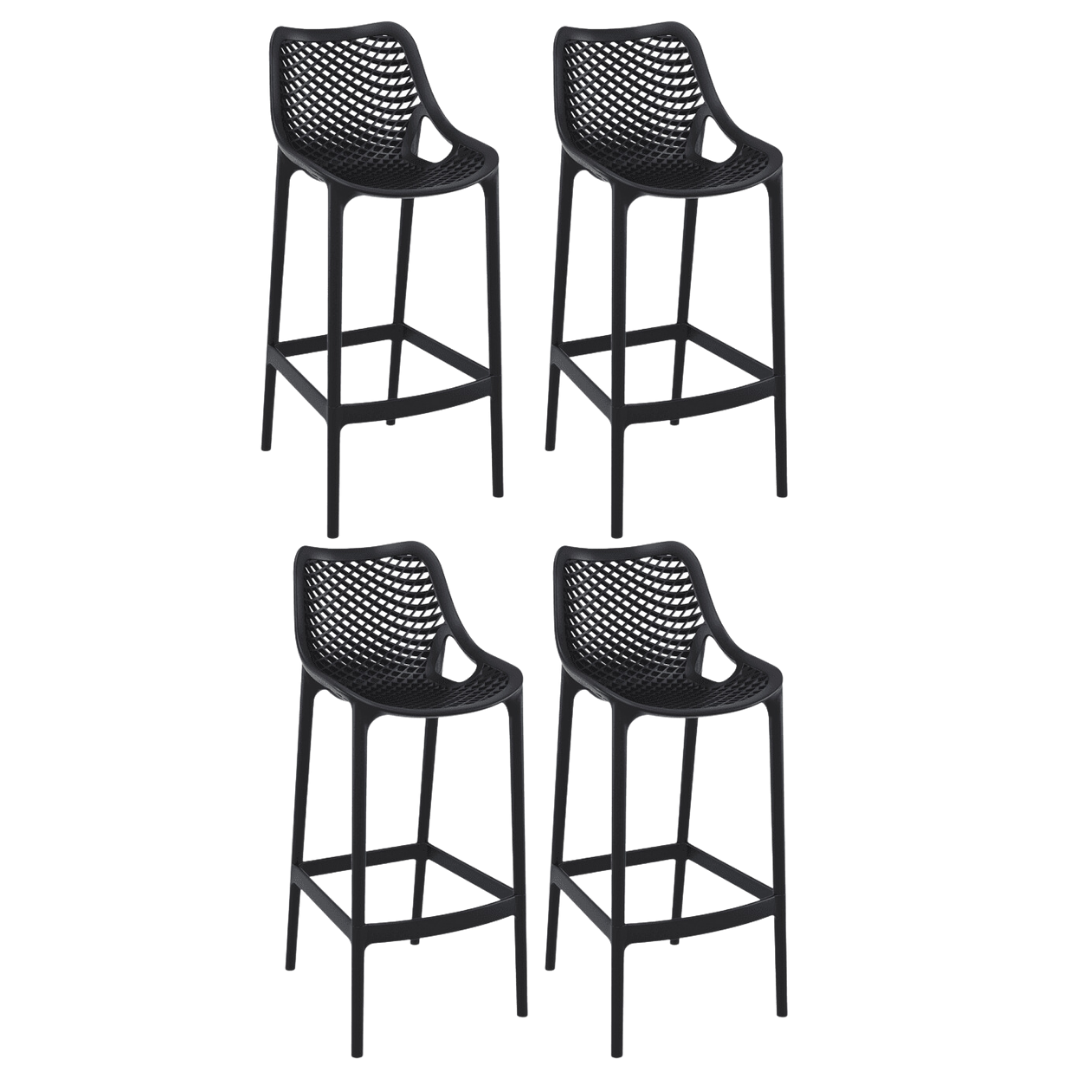 Pack 4 Taburetes Euro Basic Negros 75cm -0