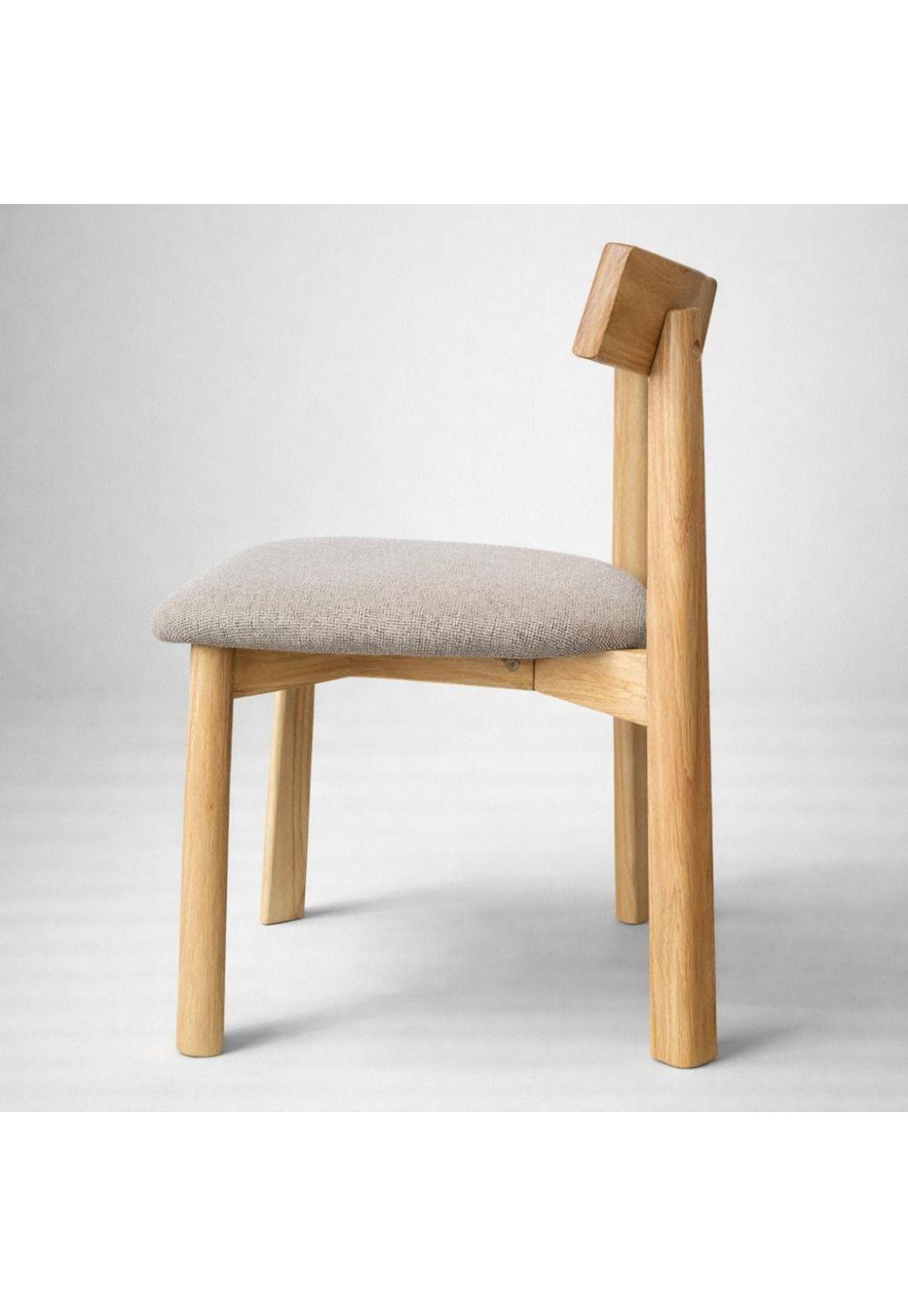 Pack de 2 Sillas Yuan de Madera Tapiz de Lino-3