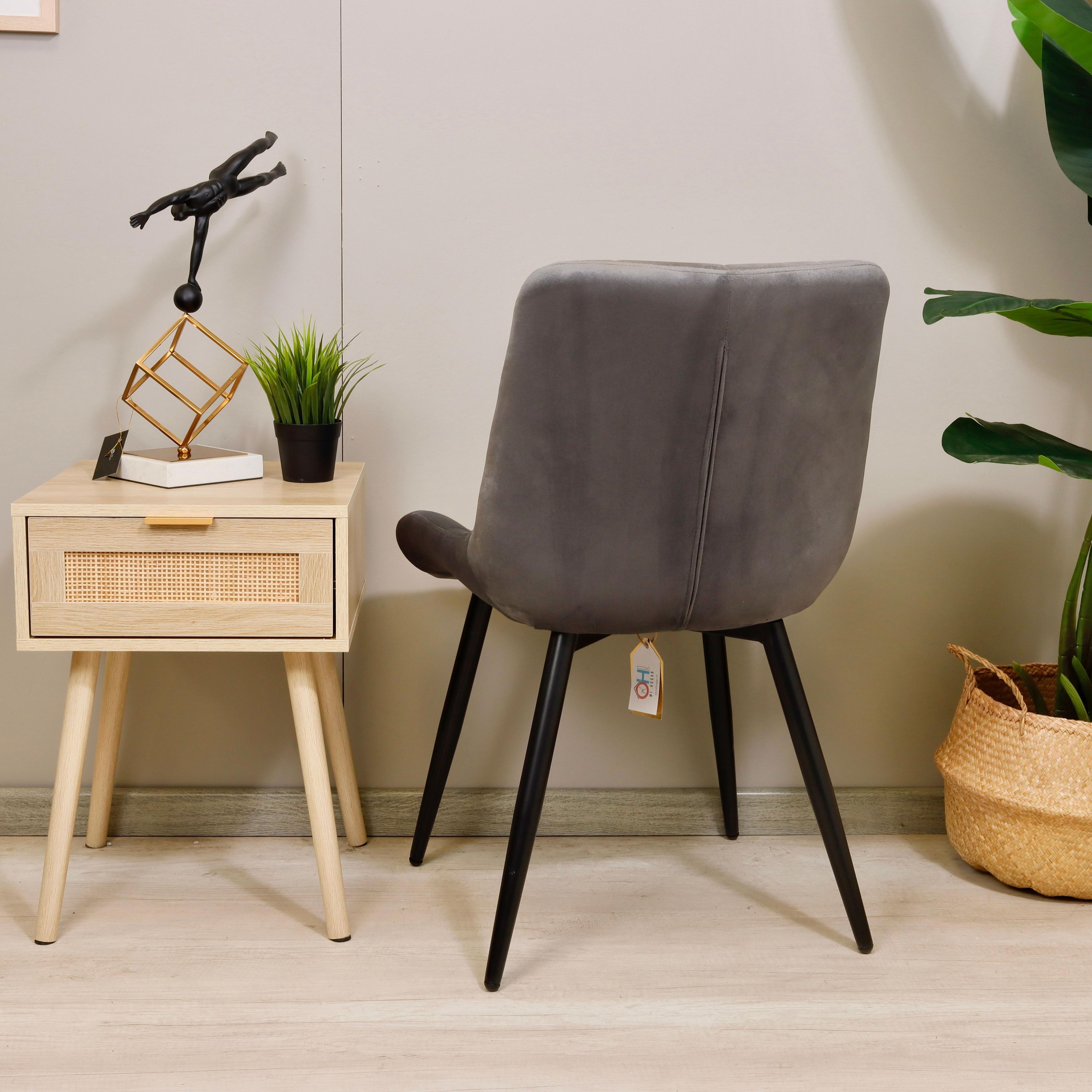 Silla de Comedor Milano Velvet Plomo-3