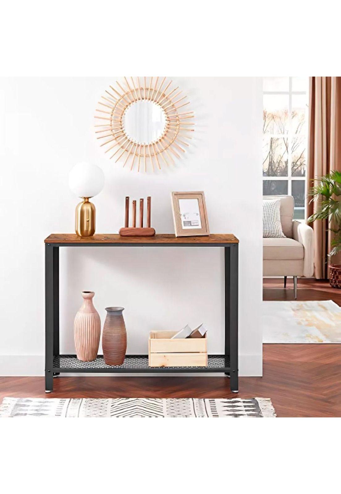 Rack Recibidor Toast Wood 2 Niveles Enrejado 100x35cm-4