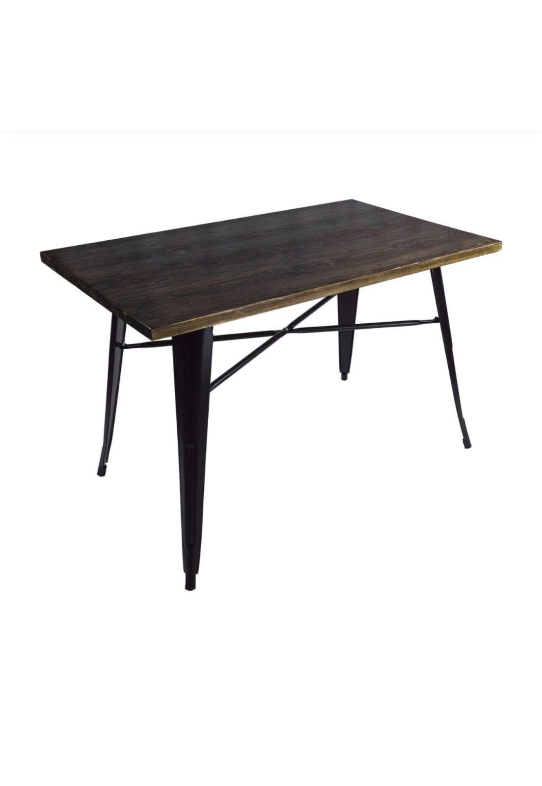 Mesa Tolix Rectangular Nogal 140x90cm-1