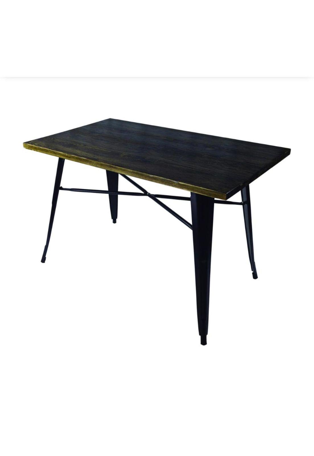 Mesa Tolix Rectangular Nogal 140x90cm-2