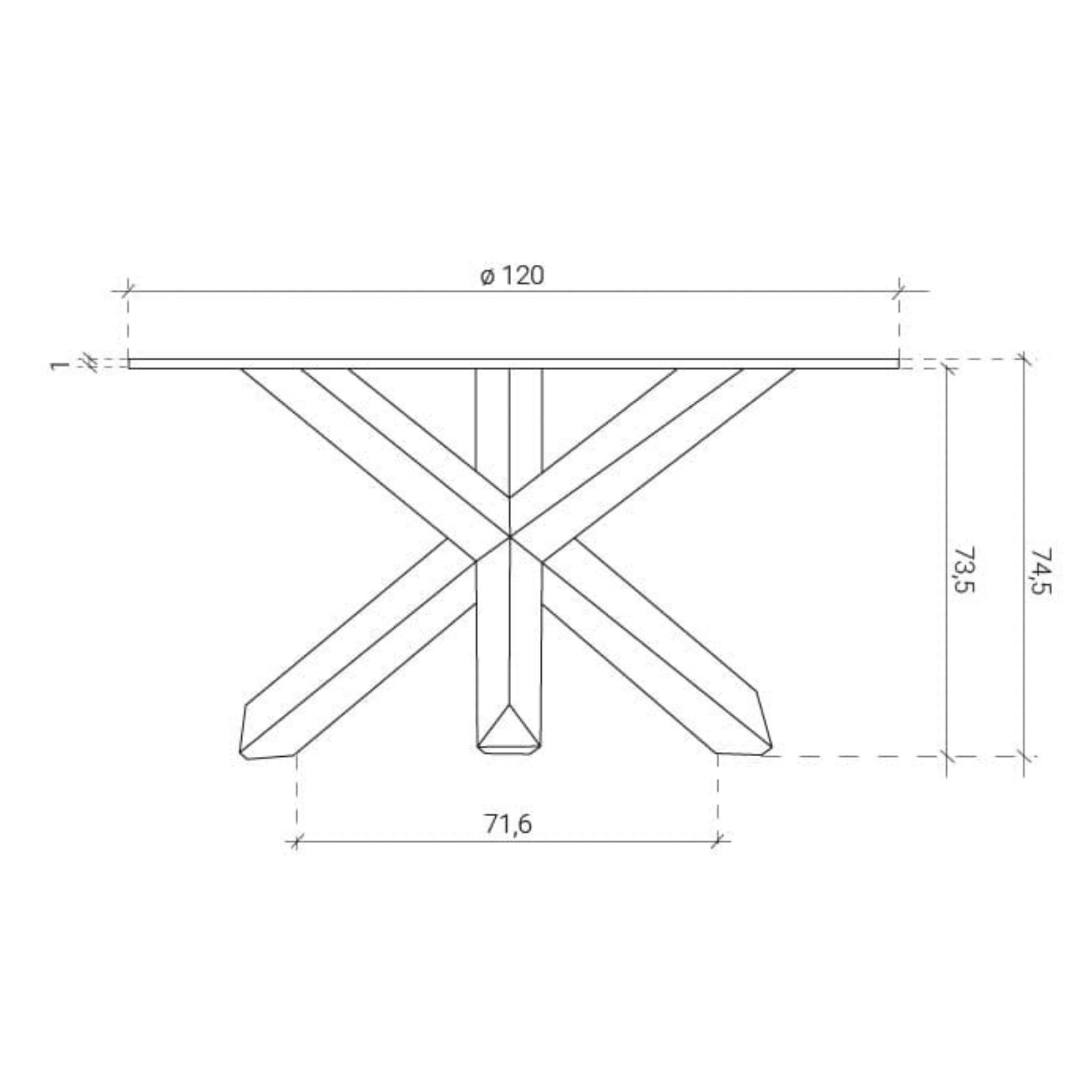 Mesa Redonda de Vidrio Natura 120cm de Diámetro (Base de Madera Solida)-5
