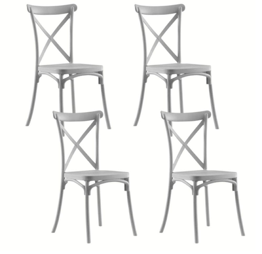 Pack 4 Sillas Crossback Basic Gris -2