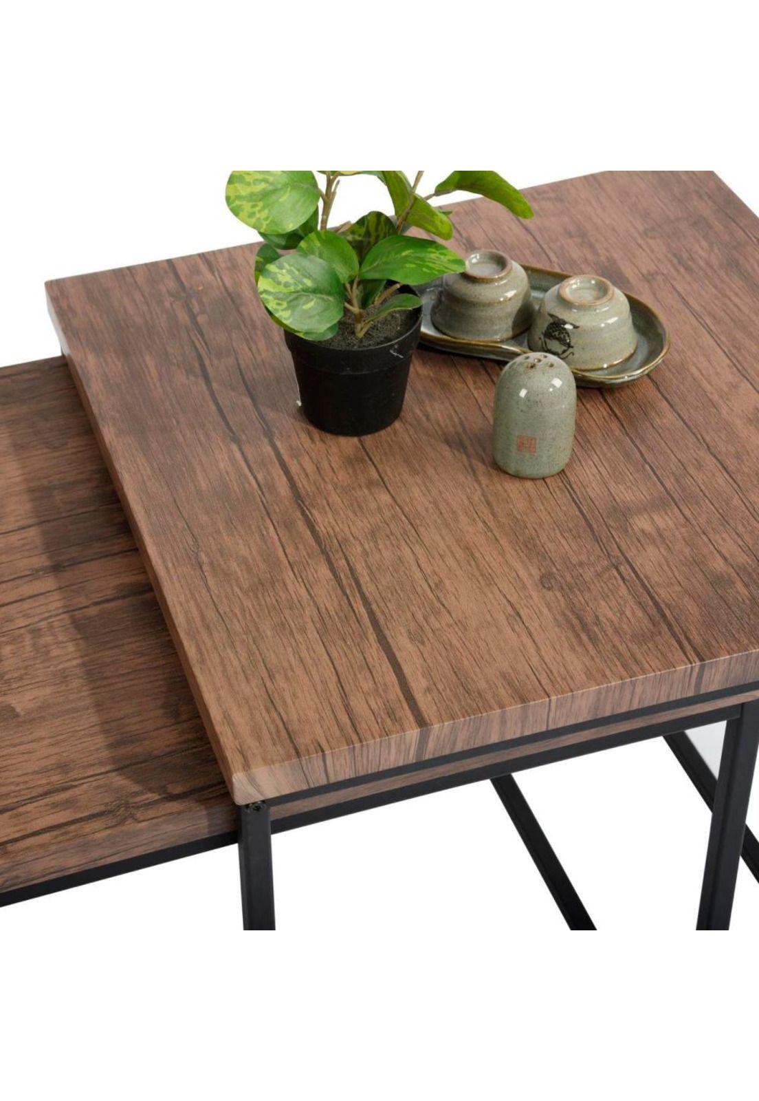 Set de 2 Mesas de Centro Cuadradas Minimal Wood-2