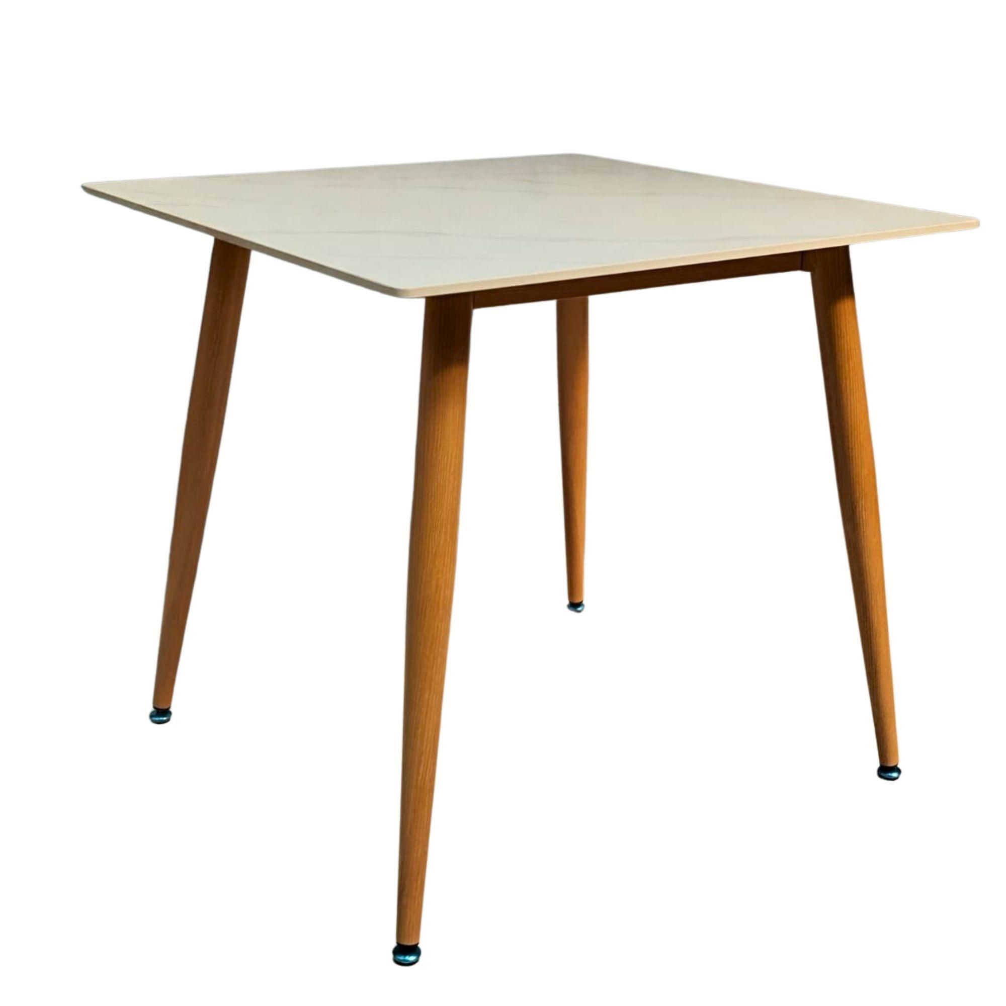 Mesa de Comedor Cuadrada de Cuarzo Calacatta Soft 80x80cm-3