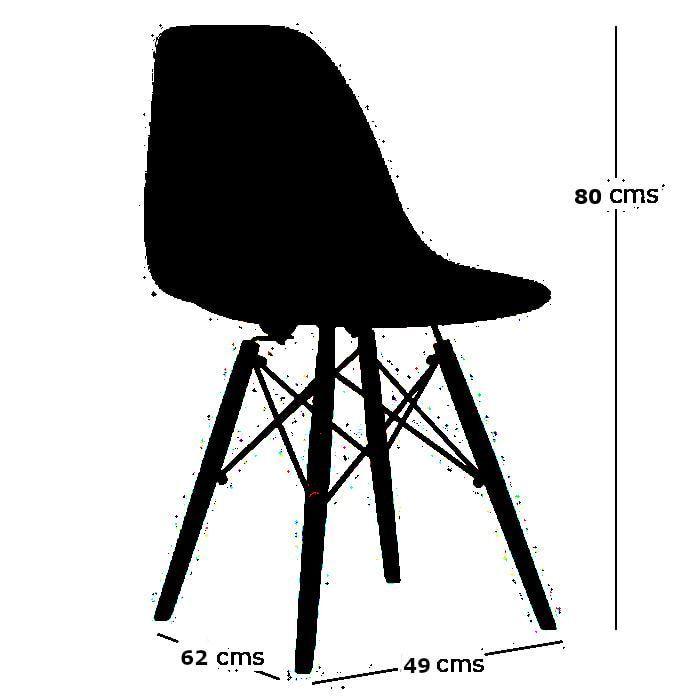Comedor Redondo de 100cm Negro + 4 Sillas Eames Negro-4