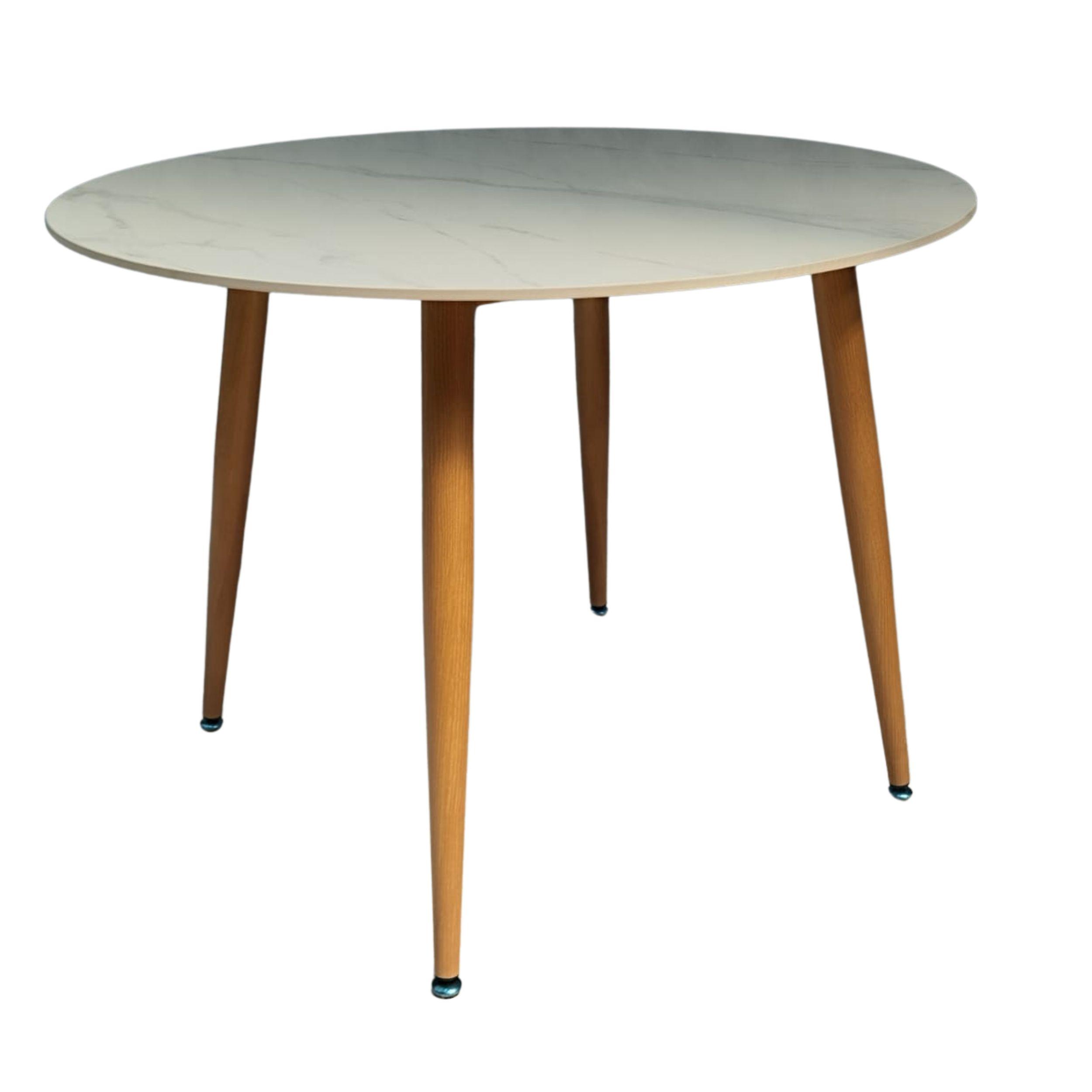 Mesa de Comedor Redonda de Cuarzo Calacatta Soft 100cm de Diámetro-0