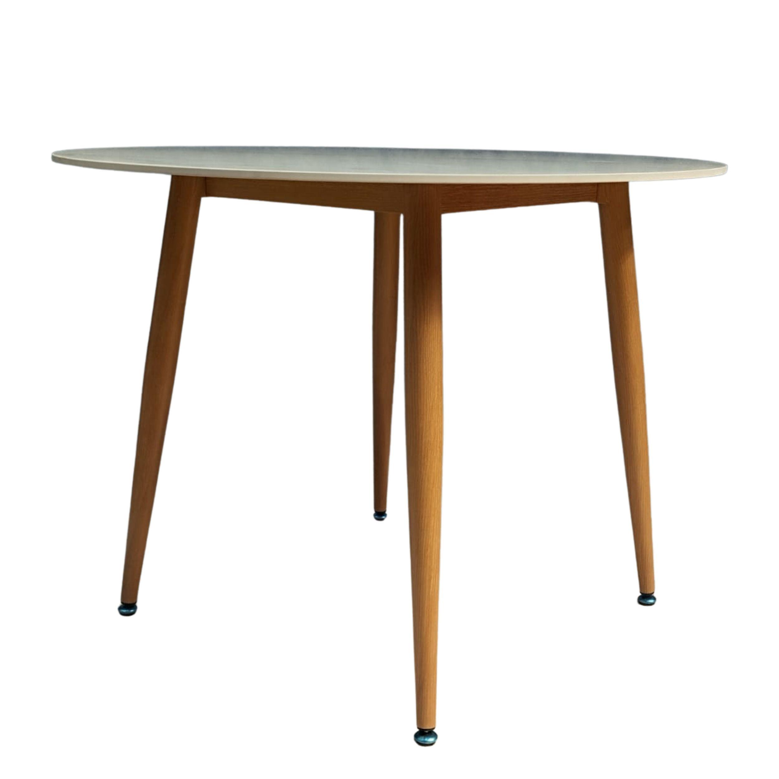 Mesa de Comedor Redonda de Cuarzo Calacatta Soft 100cm de Diámetro-2