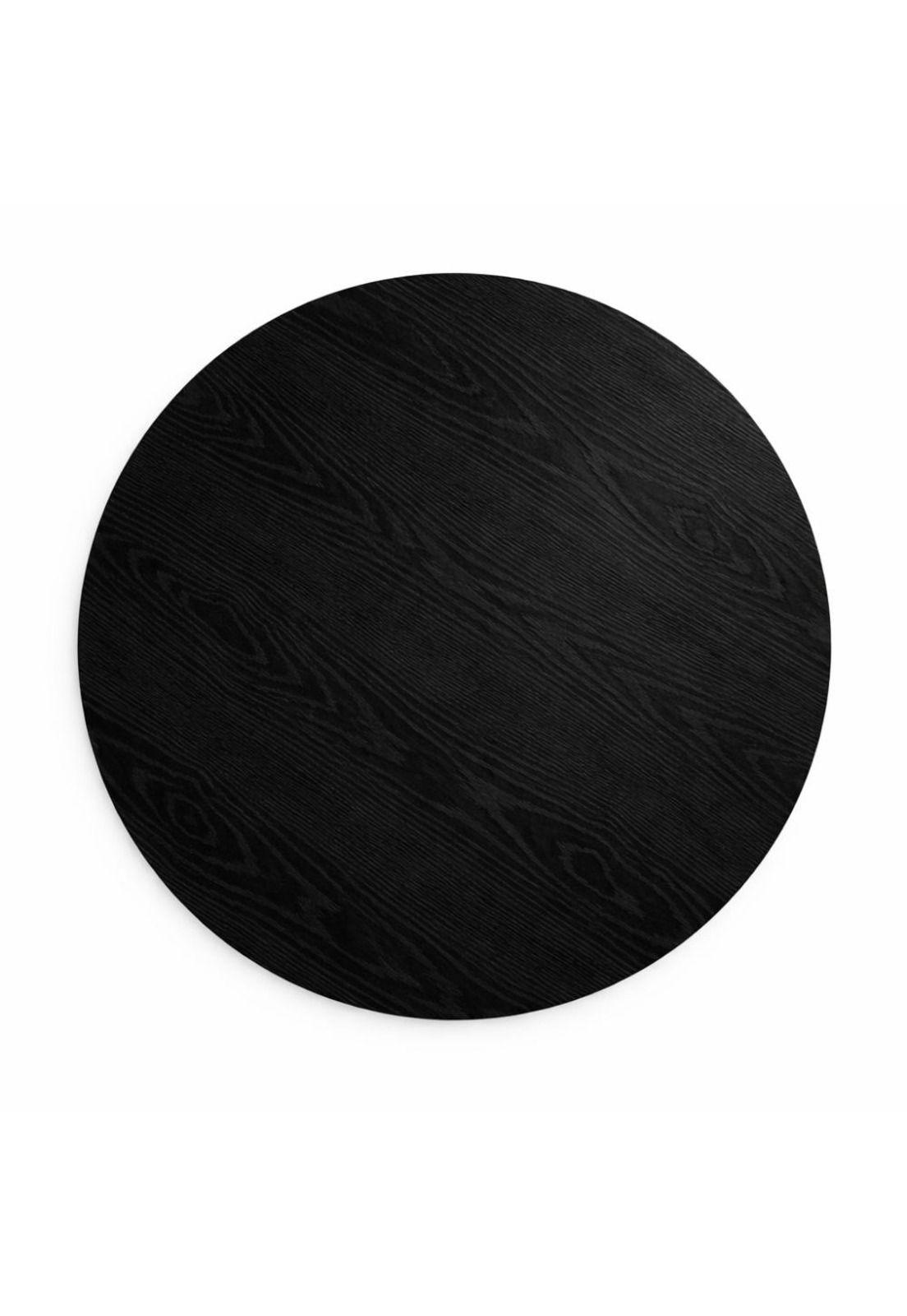 Mesa Tulip Redonda 100cm de Madera Negra Rústica-2