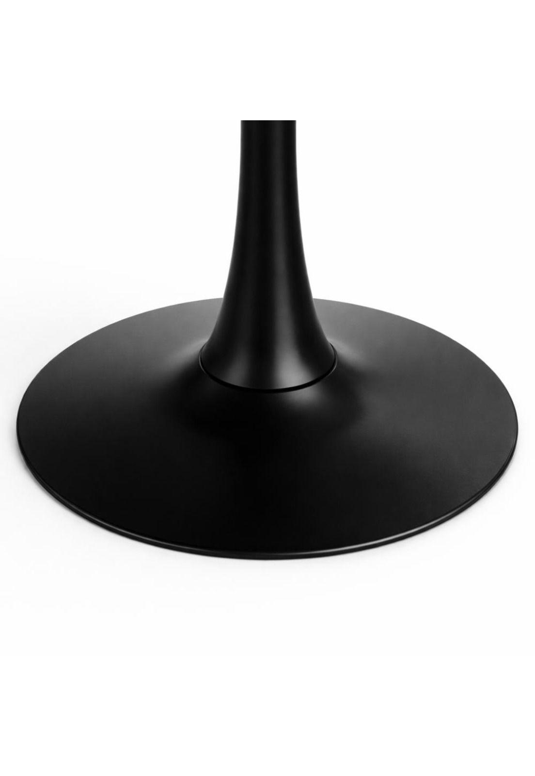 Mesa Tulip Redonda 100cm de Madera Negra Rústica-3
