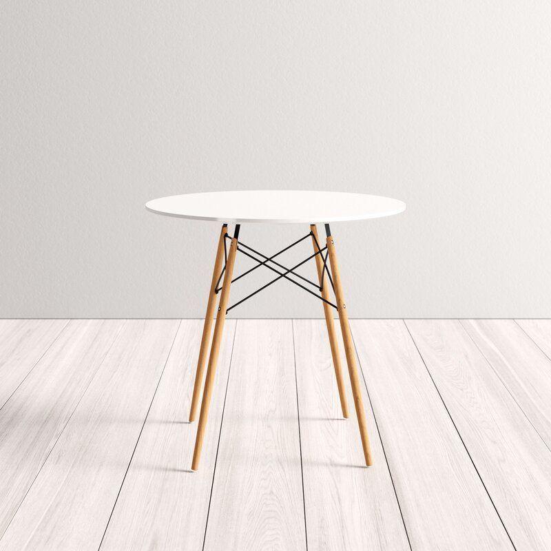 Comedor Redondo Blanco 80cm + 4 Sillas Eames Clásicas Blanco-3