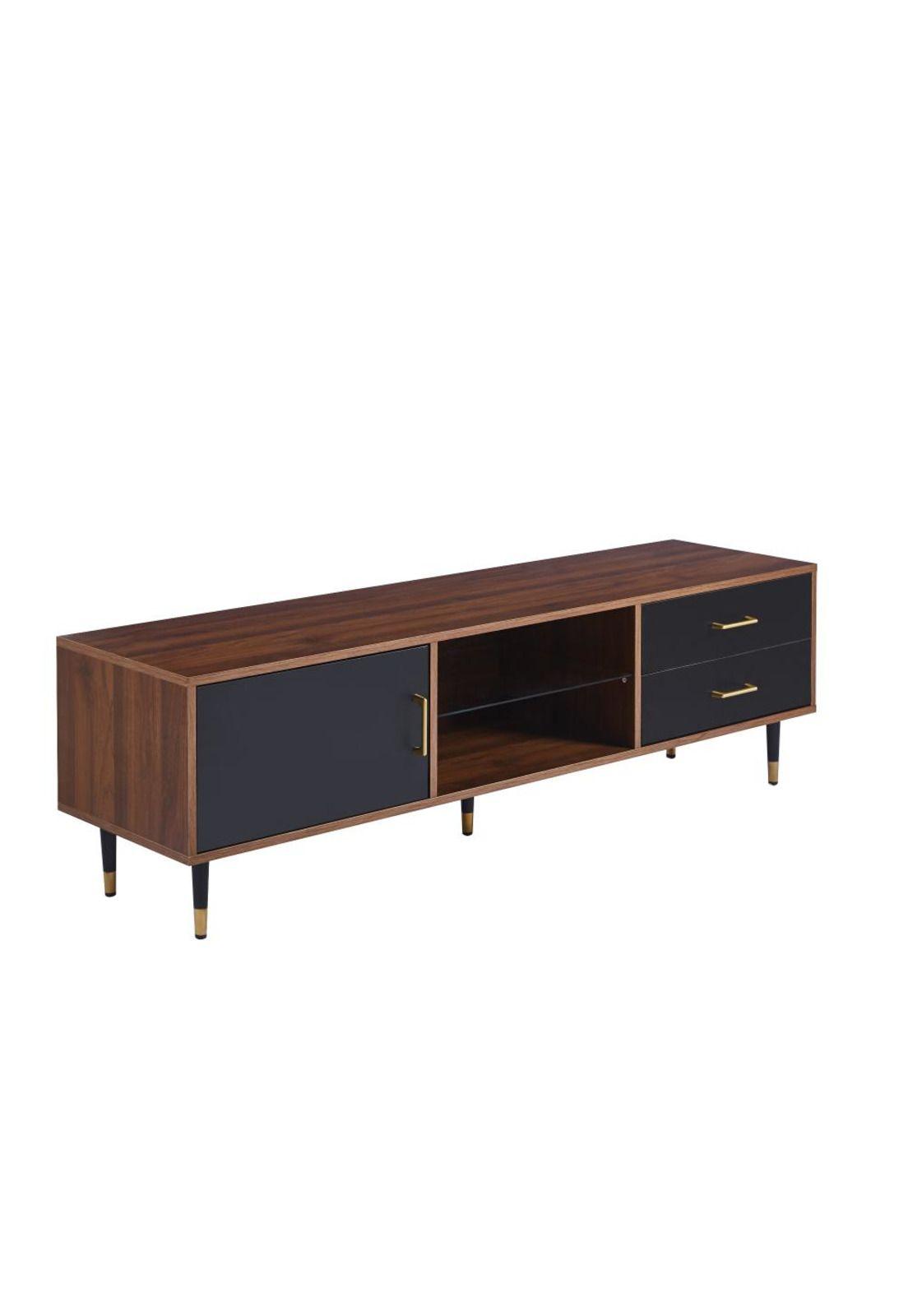 Rack de TV Normandía Wallnut/Black 150x40cm-0
