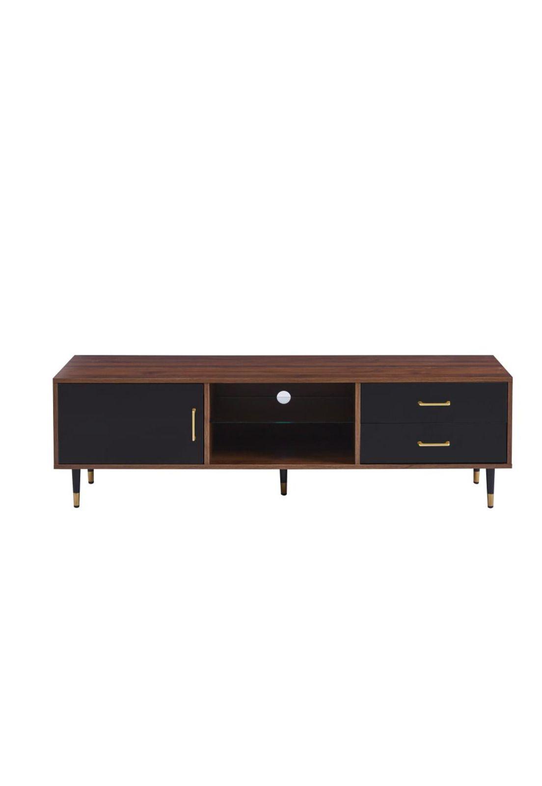Rack de TV Normandía Wallnut/Black 150x40cm-2