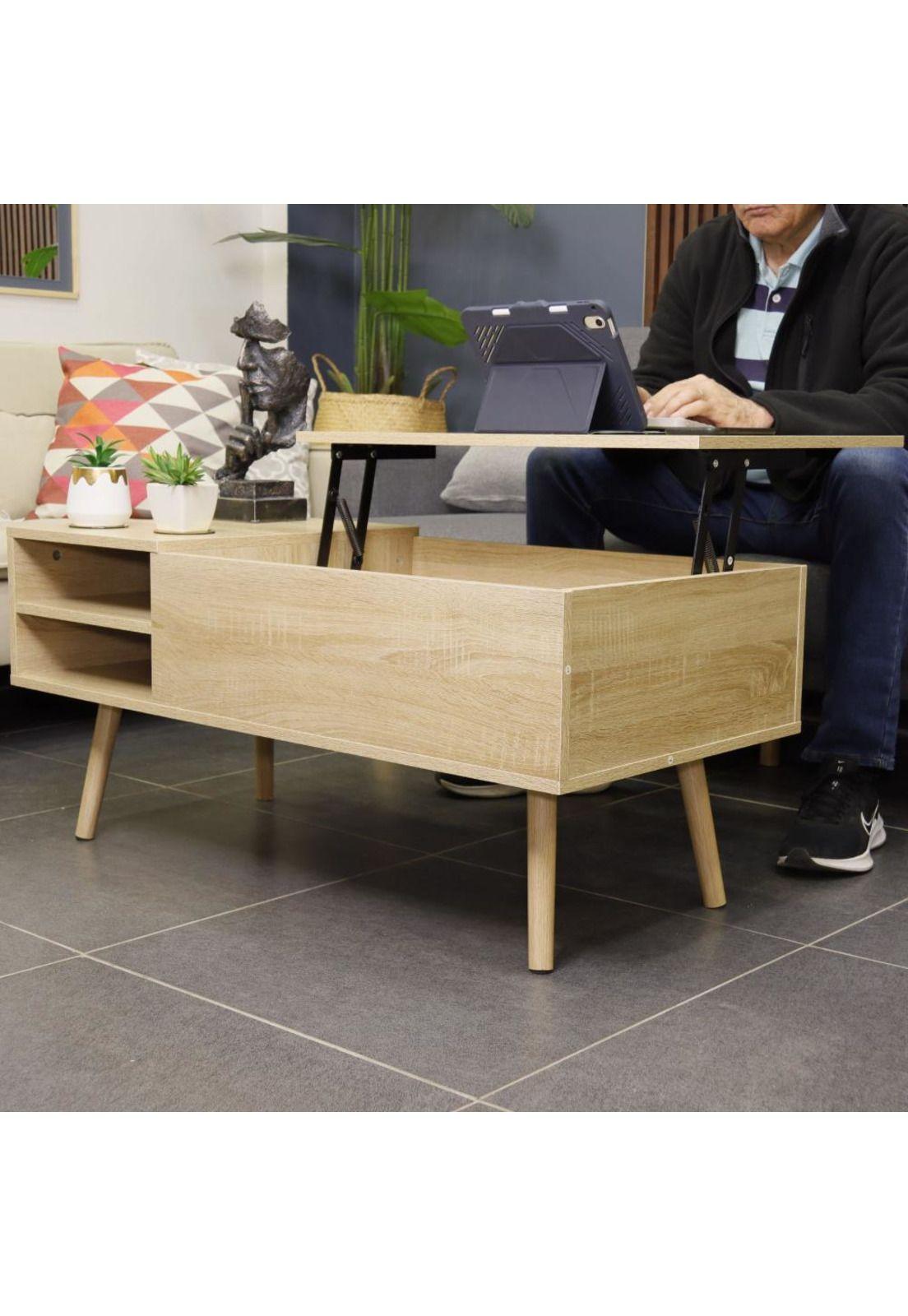 Mesa de Centro Minimal Multifuncional 100x50x45cm-2