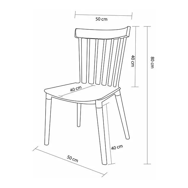 Comedor Redondo de Vidrio de 80cm + 4 Sillas Windsor Negro -5